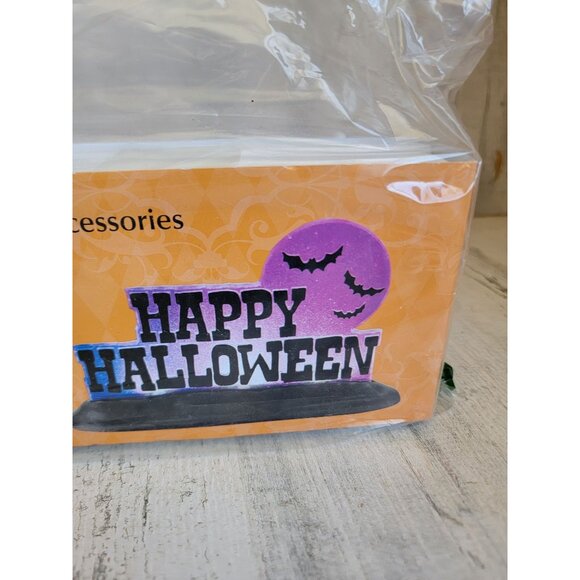 Dept 56 4025407 NEW Happy Halloween lit sign village accessory - Picture 3 of 9